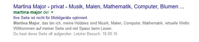 Meldung bei Google-Suche